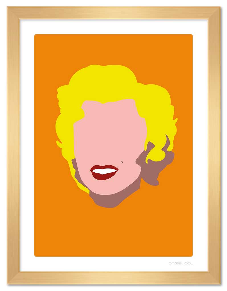 Marilyn - Orange 50 x 70cm Gold frame Tru Vue Museum glass