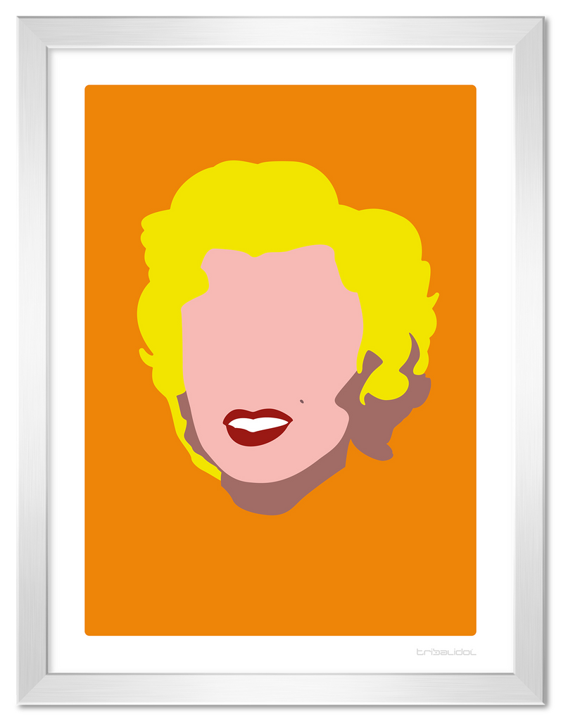 Marilyn - Orange 50 x 70cm Silver frame Tru Vue Museum glass