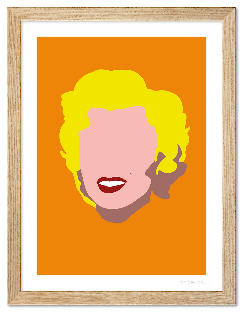 Marilyn - Orange 50 x 70cm Wood frame Tru Vue Museum glass