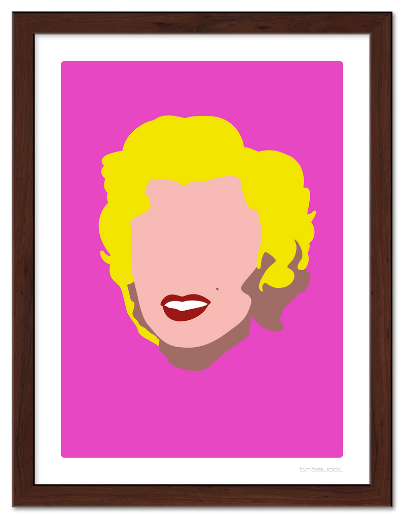 Marilyn - Pink 50 x 70cm Brown frame Tru Vue Museum glass
