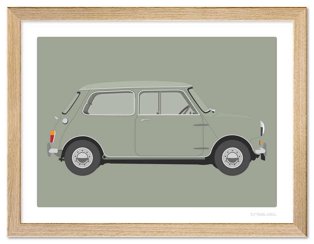 Mini MK1 - Farina Grey 70 x 50cm Wood frame Tru Vue Museum glass