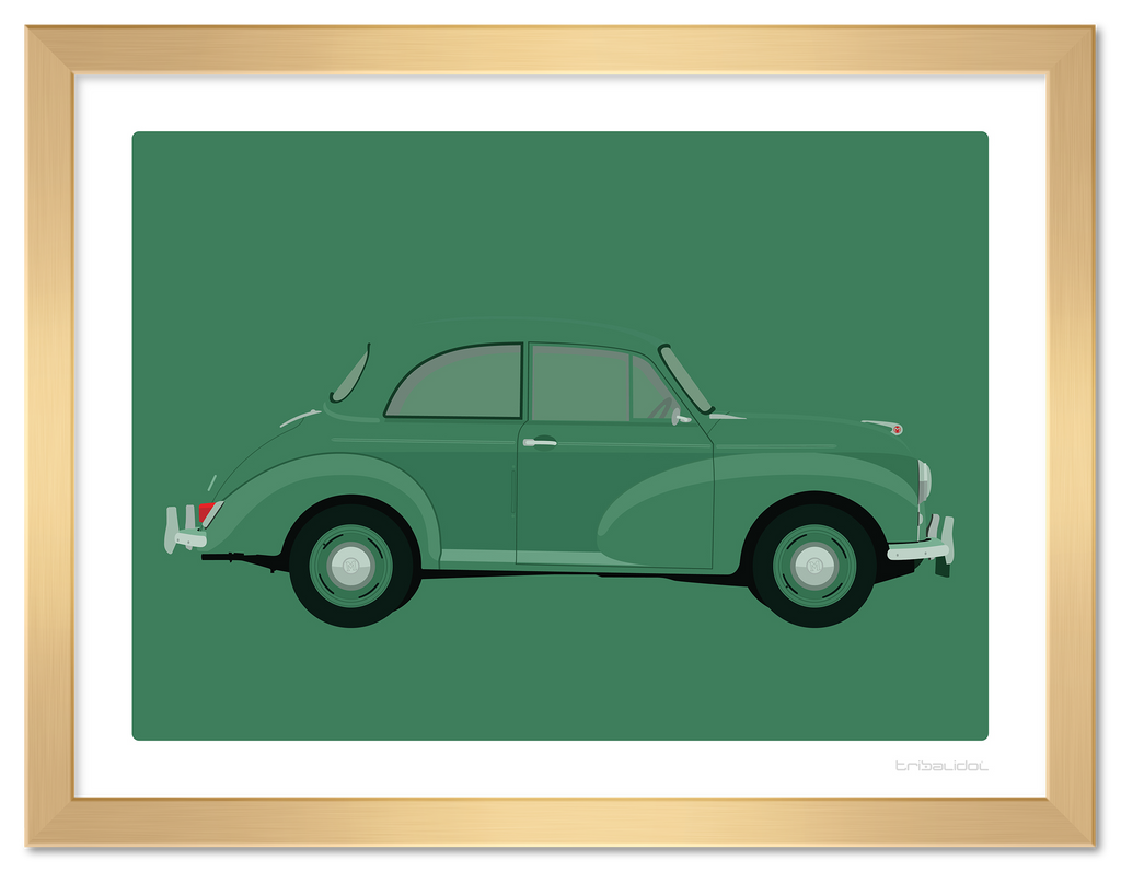 Morris Minor - Almond Green 70 x 50cm Gold frame Tru Vue Museum glass