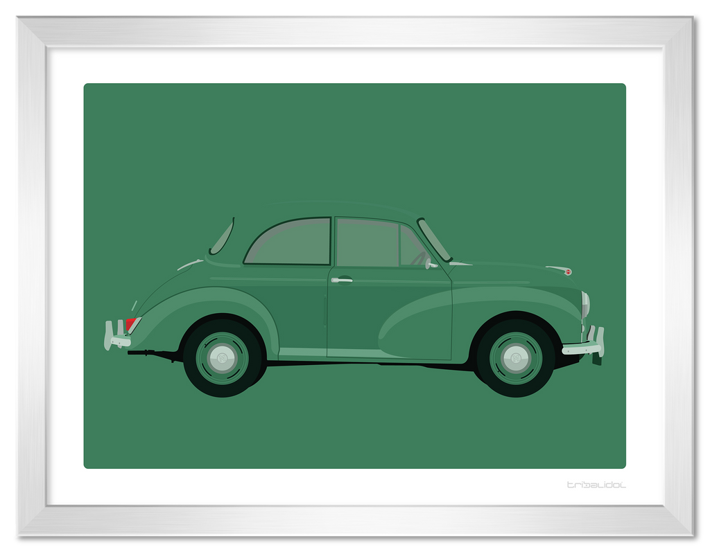 Morris Minor - Almond Green 70 x 50cm Silver frame Tru Vue Museum glass