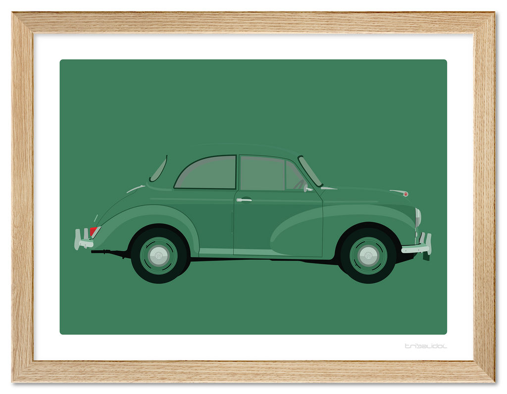 Morris Minor - Almond Green 70 x 50cm Wood frame Tru Vue Museum glass