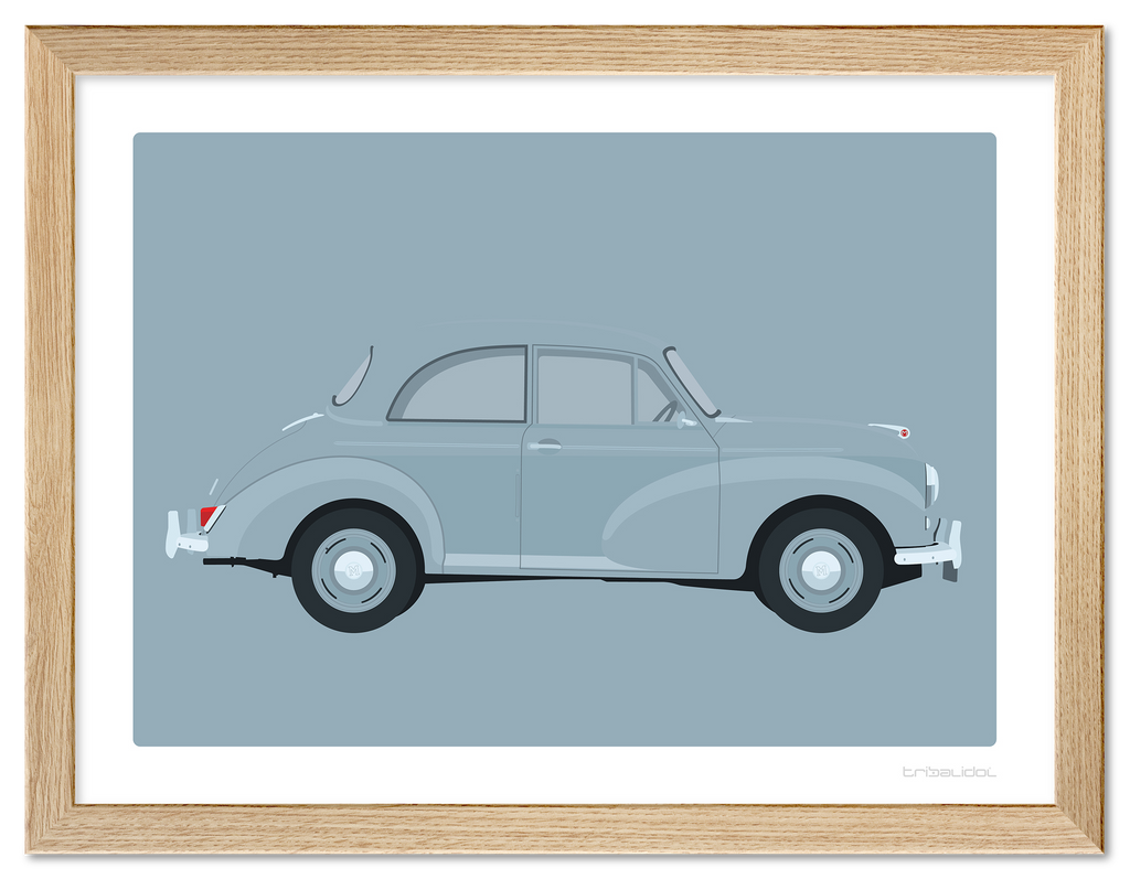 Morris Minor - Bermuda Blue 70 x 50cm Wood frame Tru Vue Museum glass