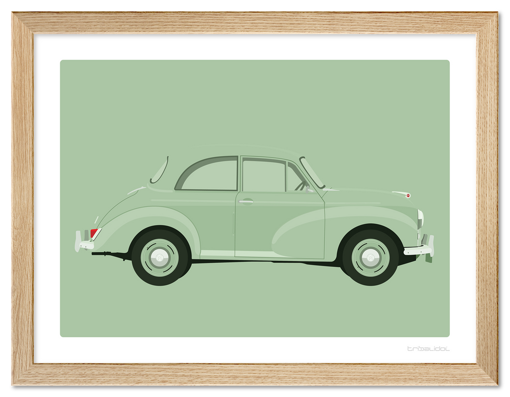 Morris Minor - Porcelain Green 70 x 50cm Wood frame Tru Vue Museum glass