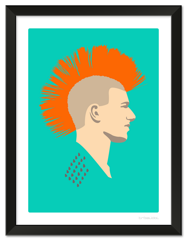 Punk - Orange Hair 50 x 70cm Black frame Tru Vue Museum glass