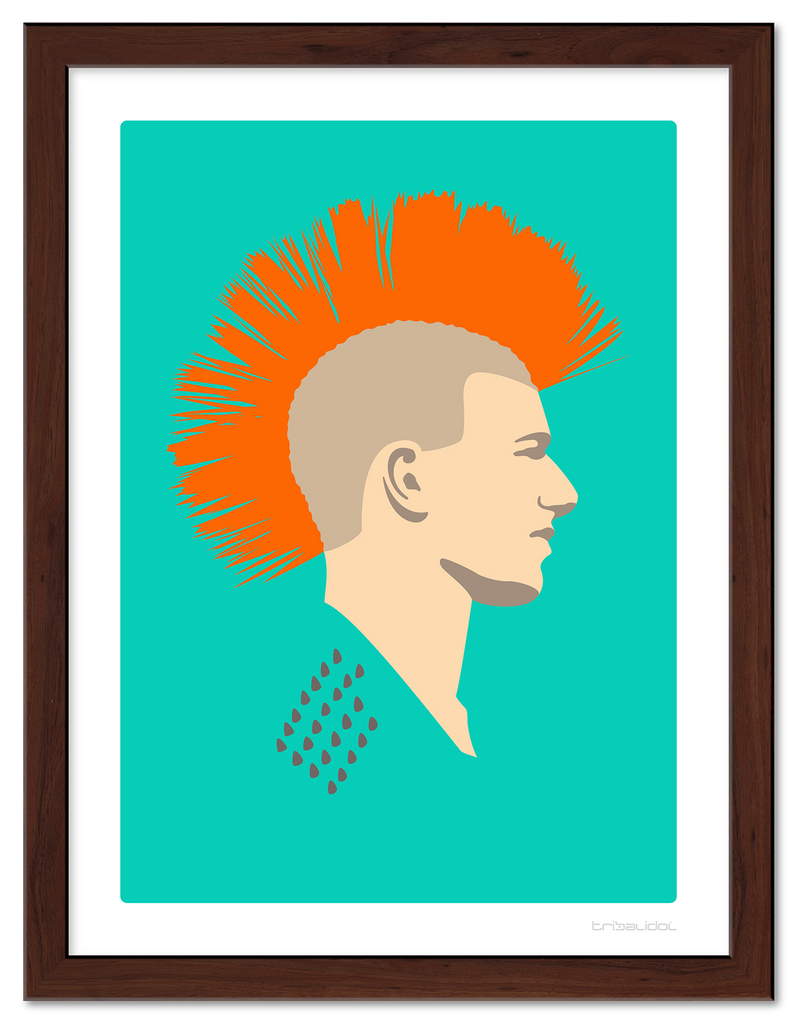 Punk - Orange Hair 50 x 70cm Brown frame Tru Vue Museum glass