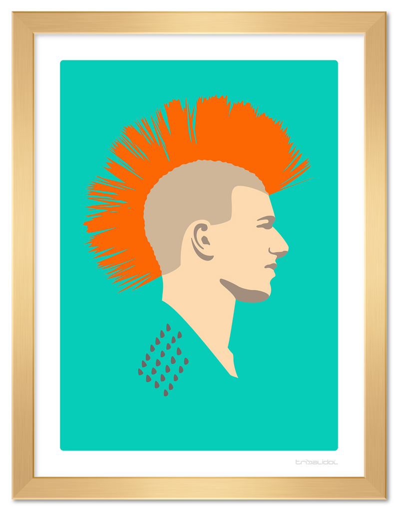 Punk - Orange Hair 50 x 70cm Gold frame Tru Vue Museum glass