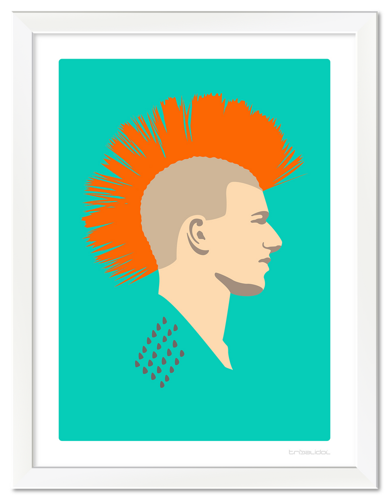 Punk - Orange Hair 50 x 70cm White frame Tru Vue Museum glass