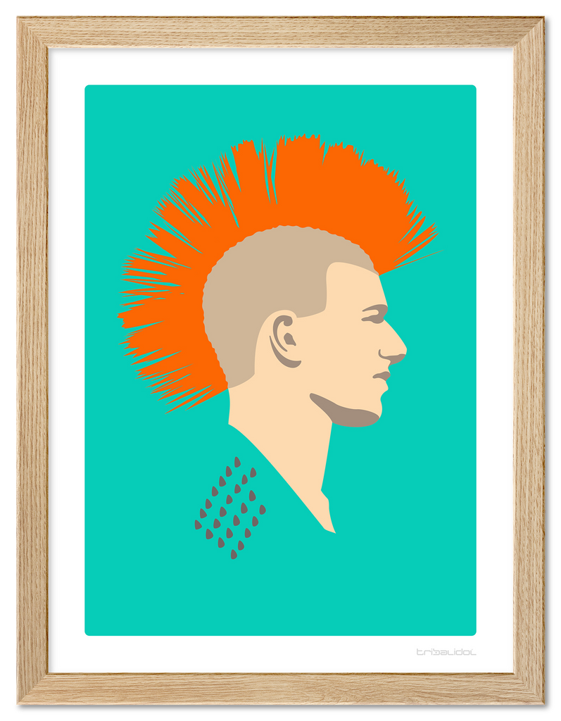 Punk - Orange Hair 50 x 70cm Wood frame Tru Vue Museum glass