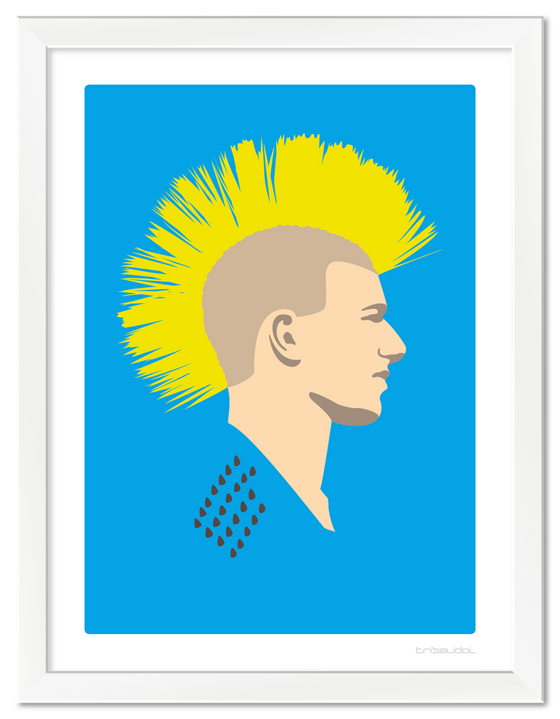 Punk - Yellow Hair 50 x 70cm White frame Tru Vue Museum glass