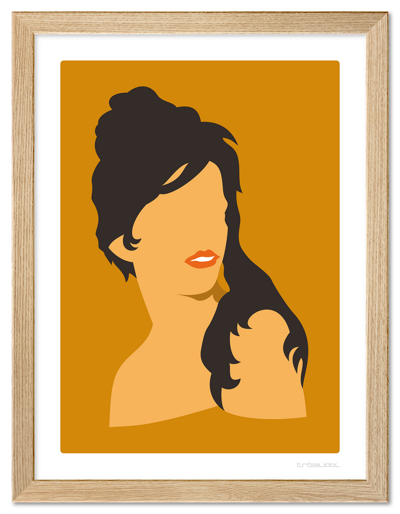 Tina - Coffee 50 x 70cm Wood frame Tru Vue Museum glass