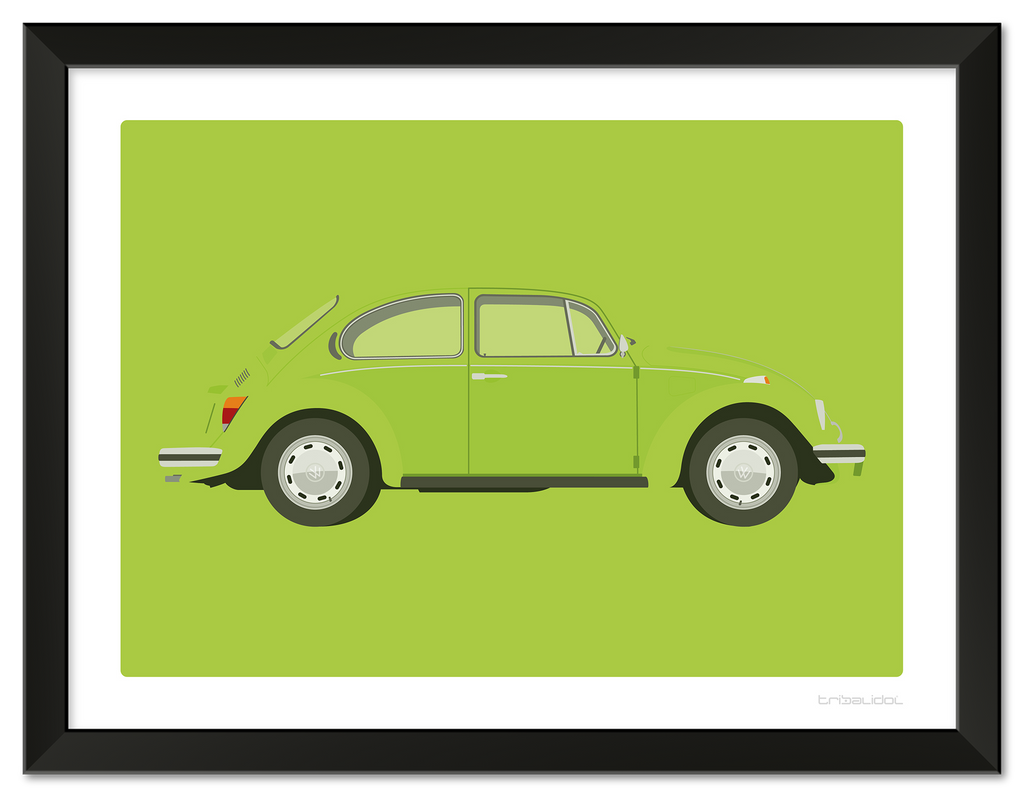 VW Beetle - Ravenna Green 70 x 50cm Black frame Tru Vue Museum glass